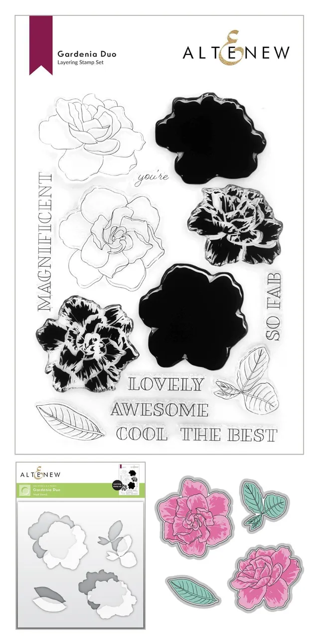 altenew-gardenia-duo-komplett-bundle-stempel-stanzen-schablone image 1