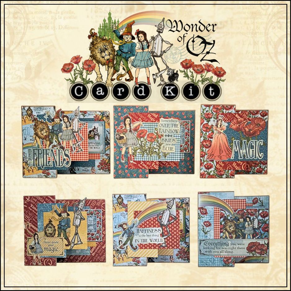 graphic-45-wonder-of-oz-card-kit-karten-bastelset-kraft-triple-z-fold image 1
