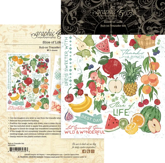 graphic-45-slice-of-life-rub-on-transfers-obst-2-bogen image 1