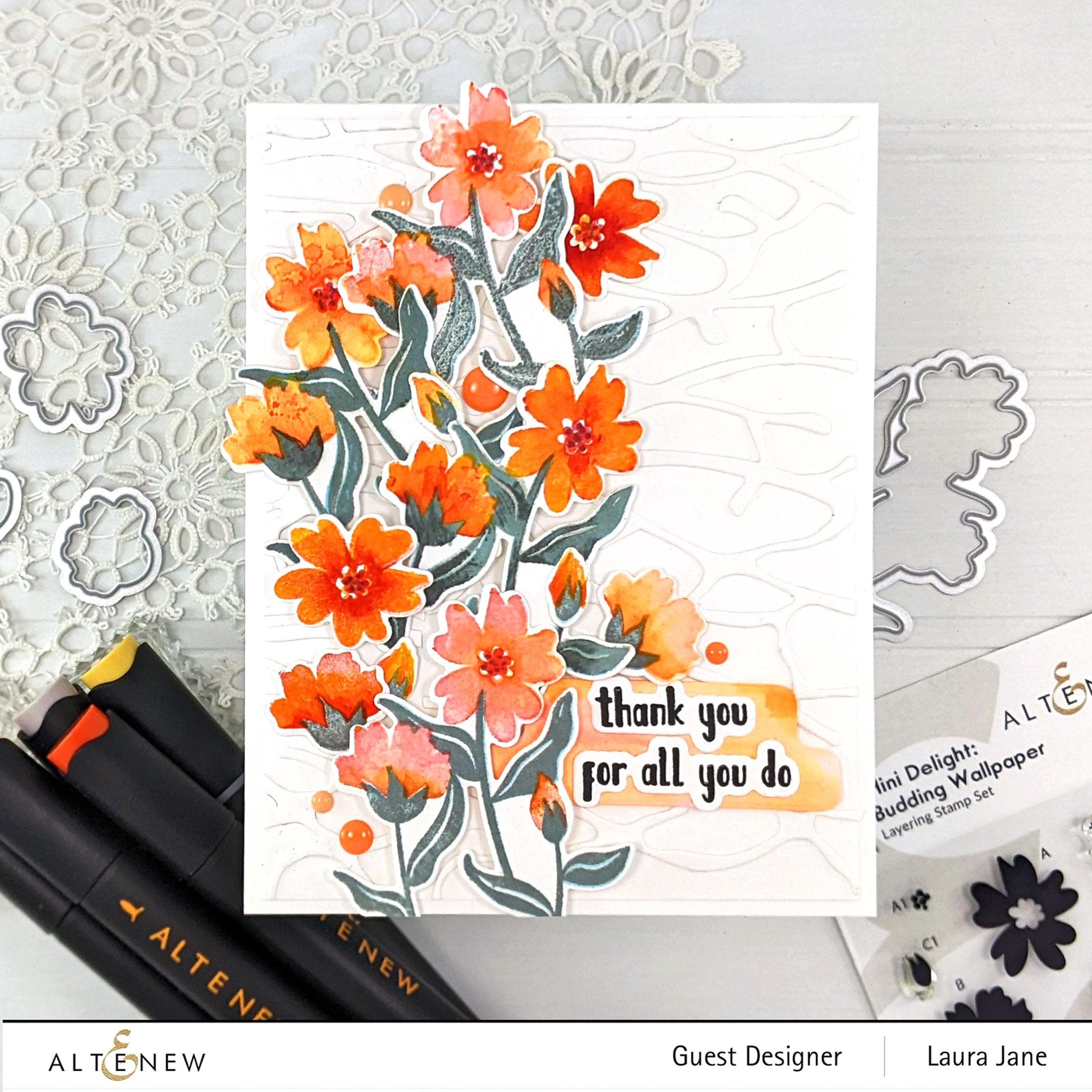 altenew-mini-delight-budding-wallpaper-stempel-stanzen-set image 2