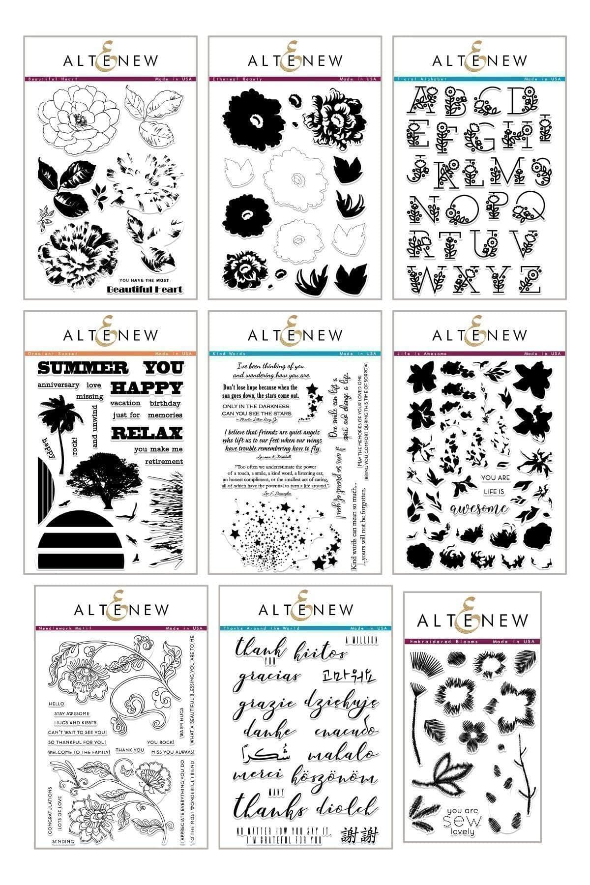 altenew-sew-in-love-stempel-bundle-9-sets-floral image 1