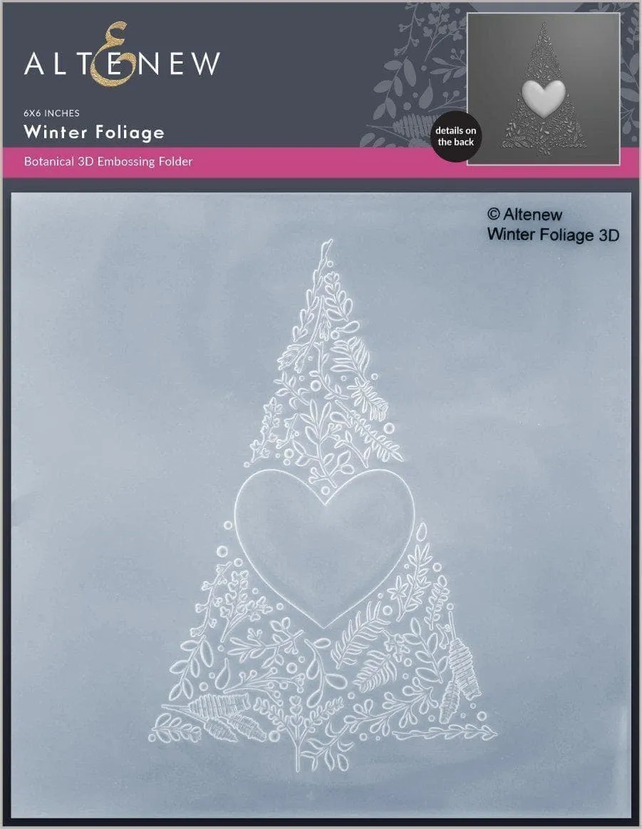 altenew-winter-foliage-3d-embossing-folder-6x6-botanical image 1