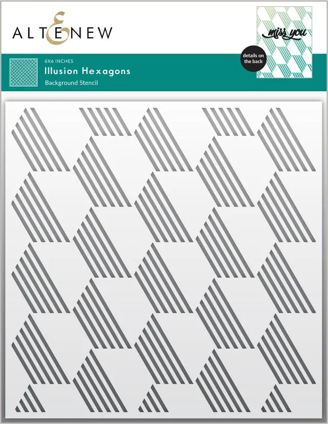 altenew-illusion-hexagons-stencil-hintergrund-6x6-geometrisch image 1