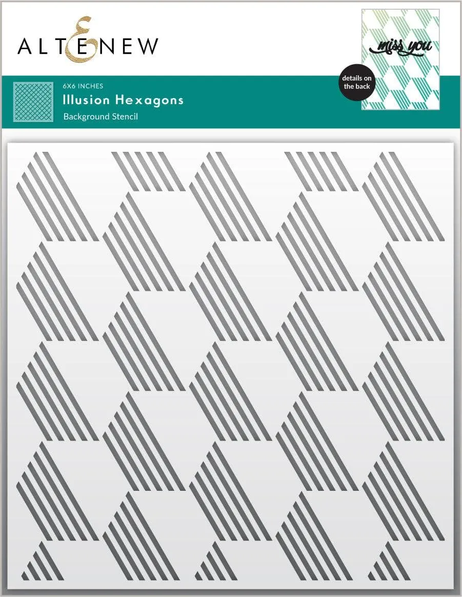 altenew-illusion-hexagons-stencil-hintergrund-6x6-geometrisch image 1