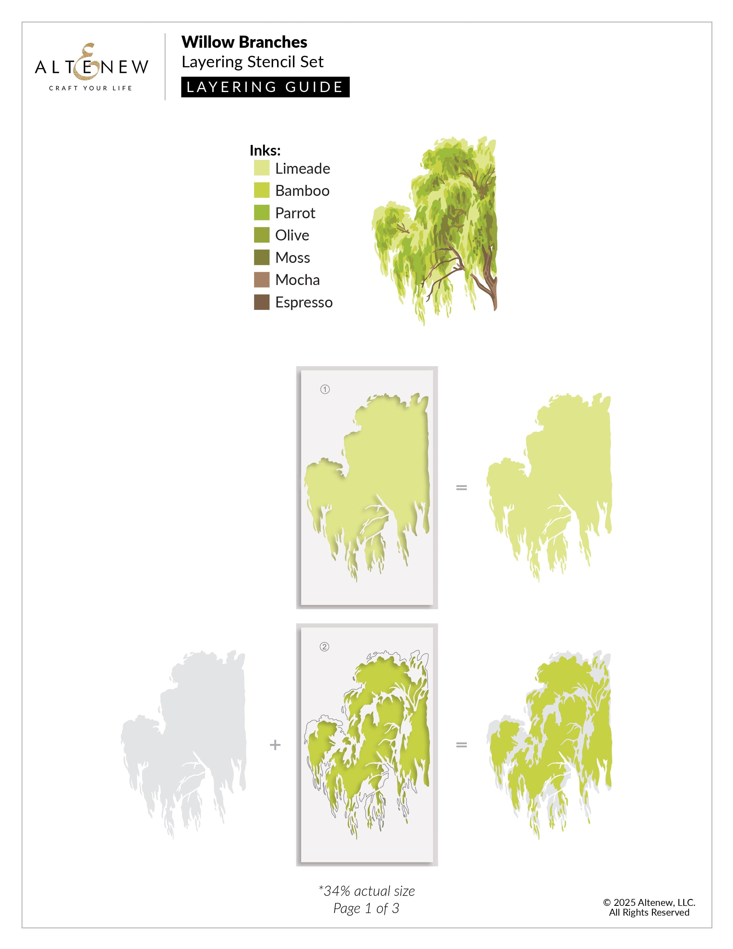 altenew-stencils-willow-branches-complete-bundle-stanzen-schablone image 4