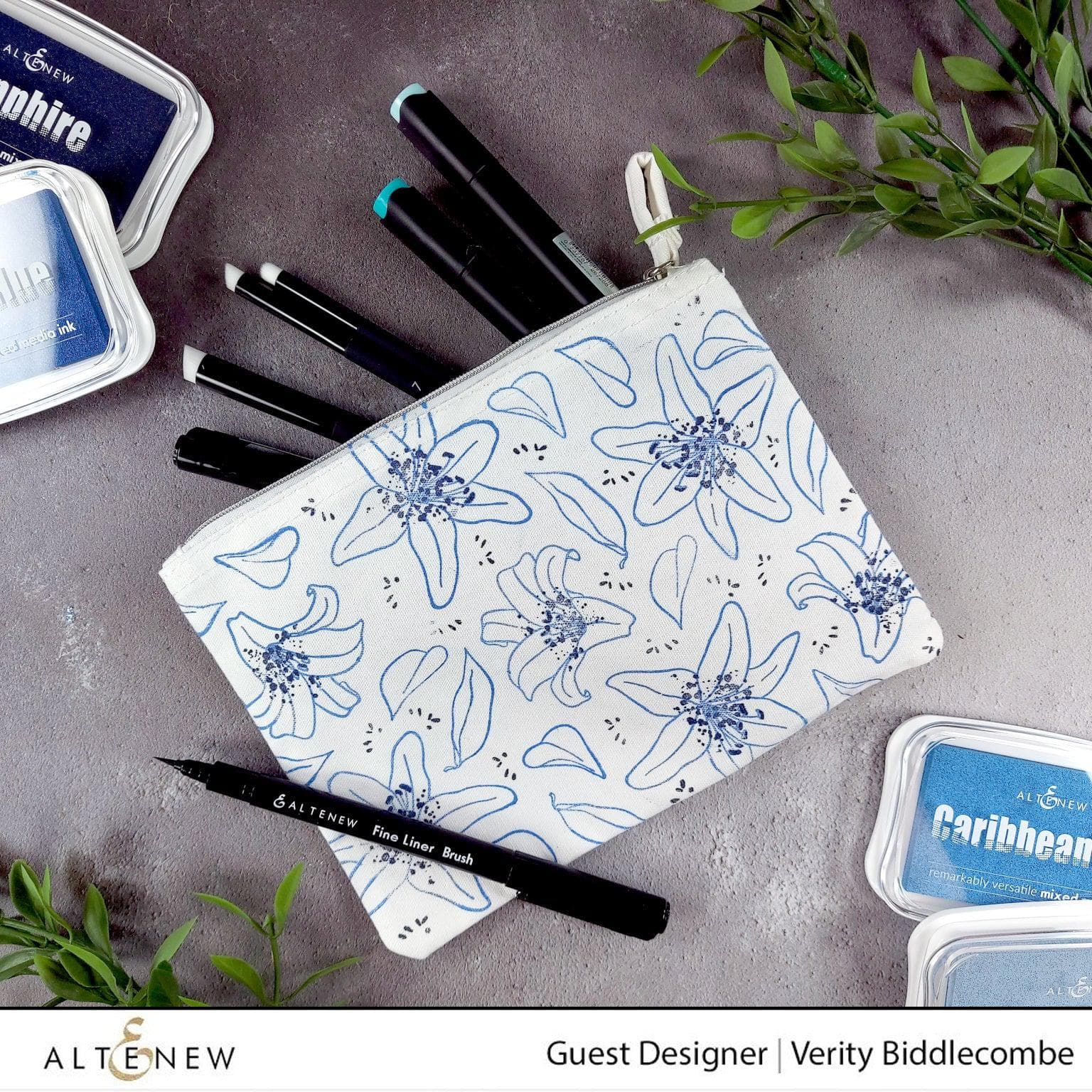 altenew-stencils-inky-lily-simple-coloring-schablone-floral image 6