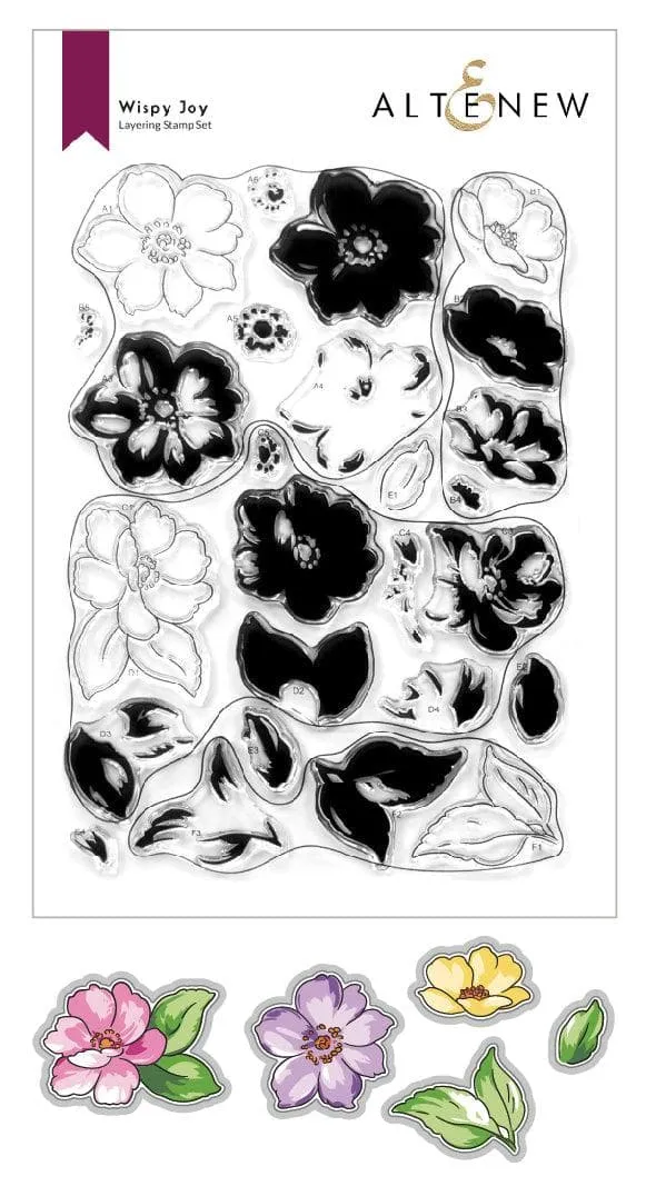 altenew-wispy-joy-stamp-set-stempelset-4x6-layering-blumen image 1