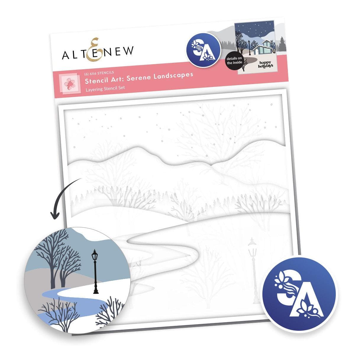 altenew-stencil-art-serene-landscapes-schablonenset-6-in-1 image 1