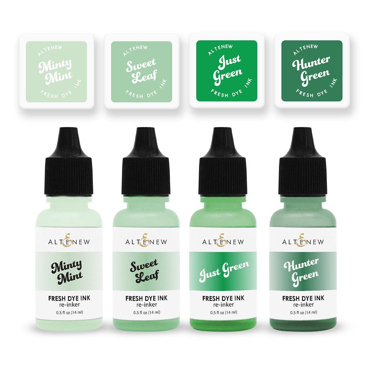 altenew-green-meadows-fresh-dye-ink-mini-cubes-reinker-set image 1