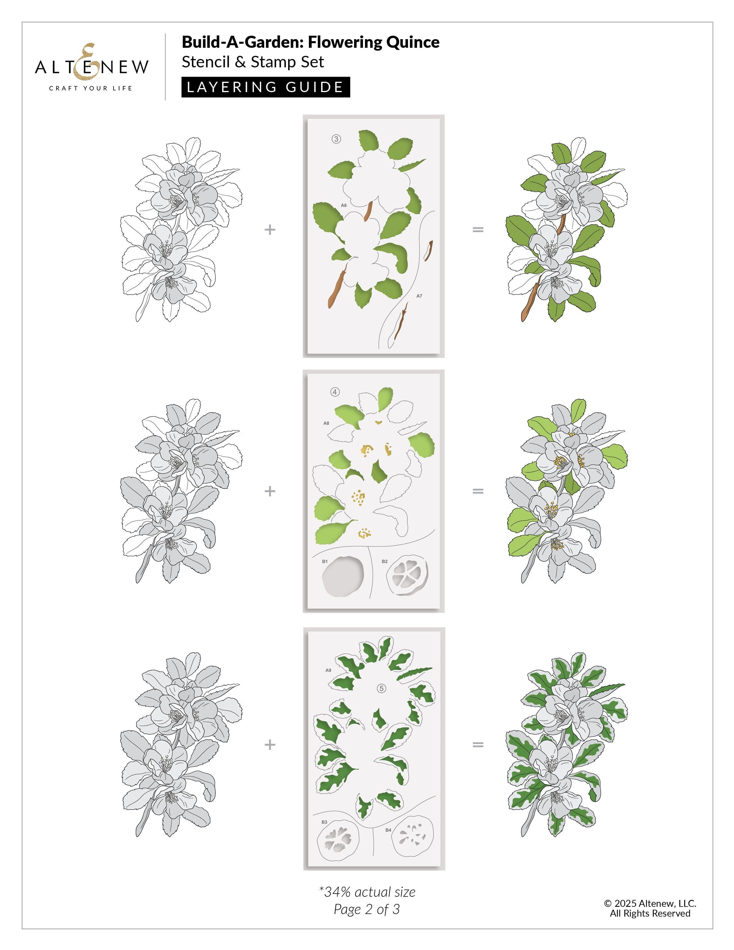 altenew-build-a-garden-flowering-quince-stempel-schablonen-set image 4