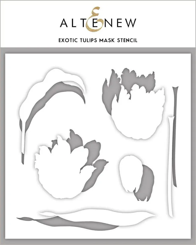 altenew-exotic-tulips-mask-stencil-schablone-6x6-zoll-floral image 1