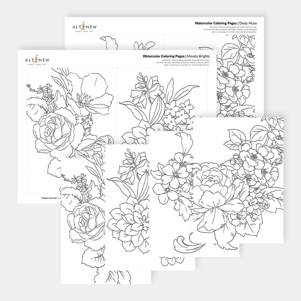 altenew-coloring-essentials-watercolor-ausmalbilder-blumen-5x7-pdf image 7