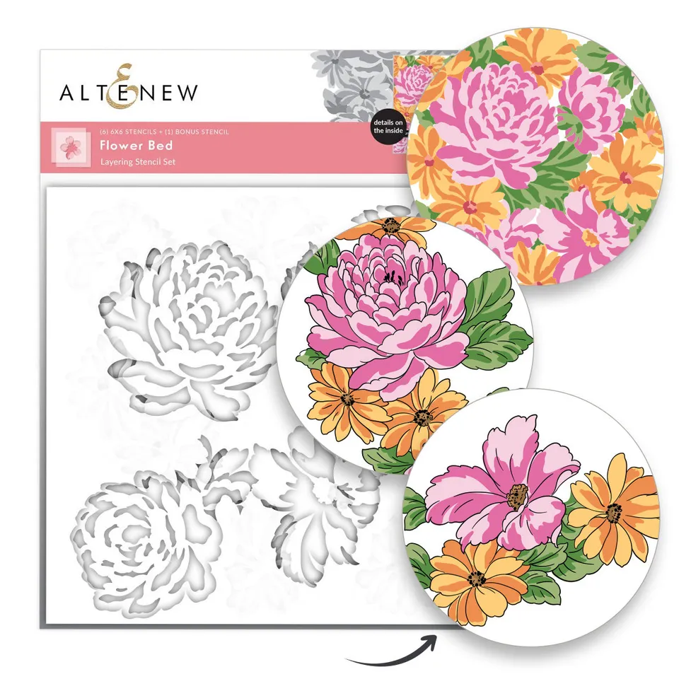 altenew-flower-bed-layering-schablonen-6x6-zoll-floral image 1