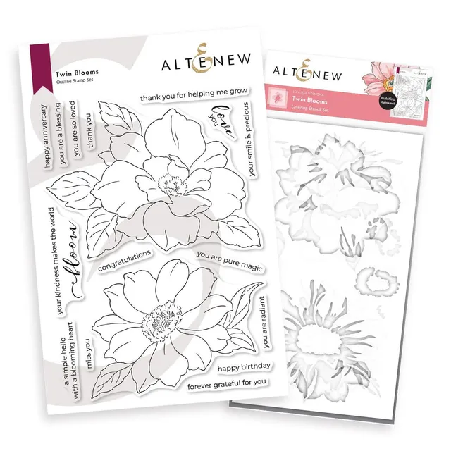 altenew-twin-blooms-stempel-schablonen-bundle-blumen image 1