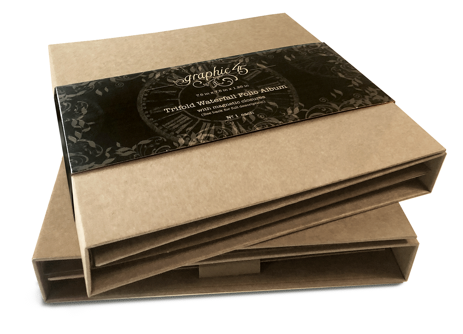 graphic-45-staples-trifold-waterfall-folio-album-kraft image 3