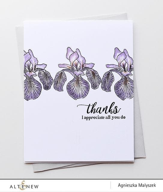 altenew-enchanted-iris-stempelset-blumen-danketext image 2