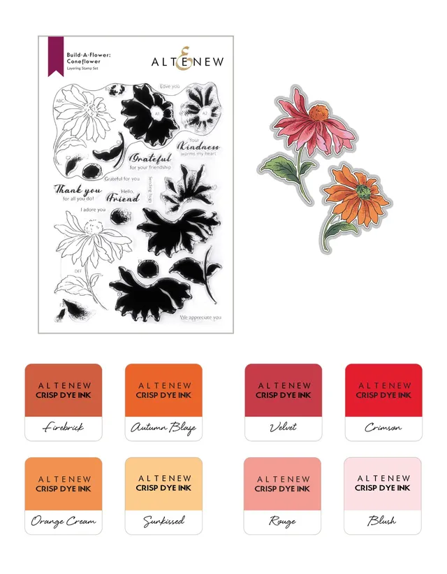 altenew-build-a-flower-coneflower-stempel-stanzen-ink-bundle image 1