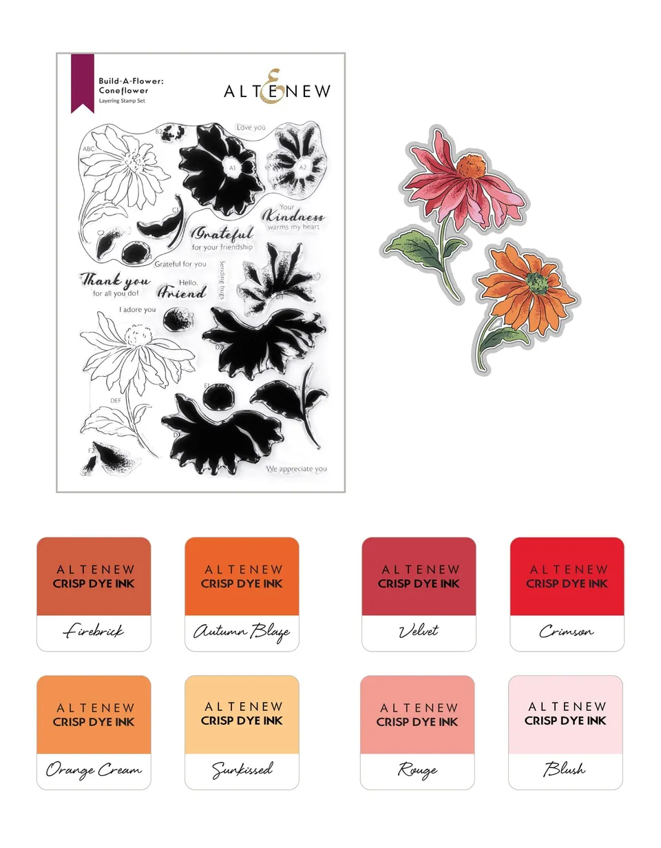 altenew-build-a-flower-coneflower-stempel-stanzen-ink-bundle image 1