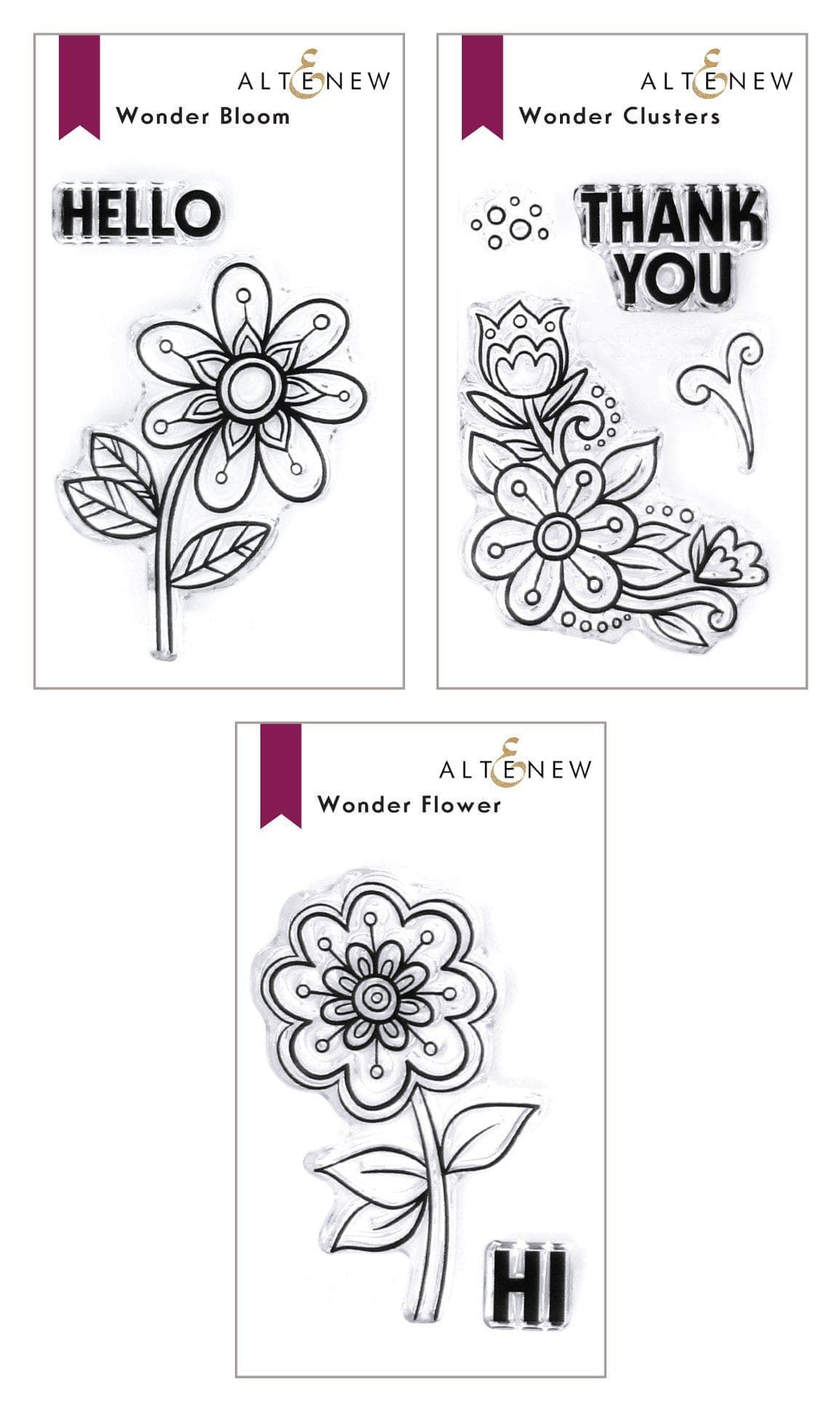altenew-whimsical-wonder-mini-stempel-bundle-blumen-3-sets image 1
