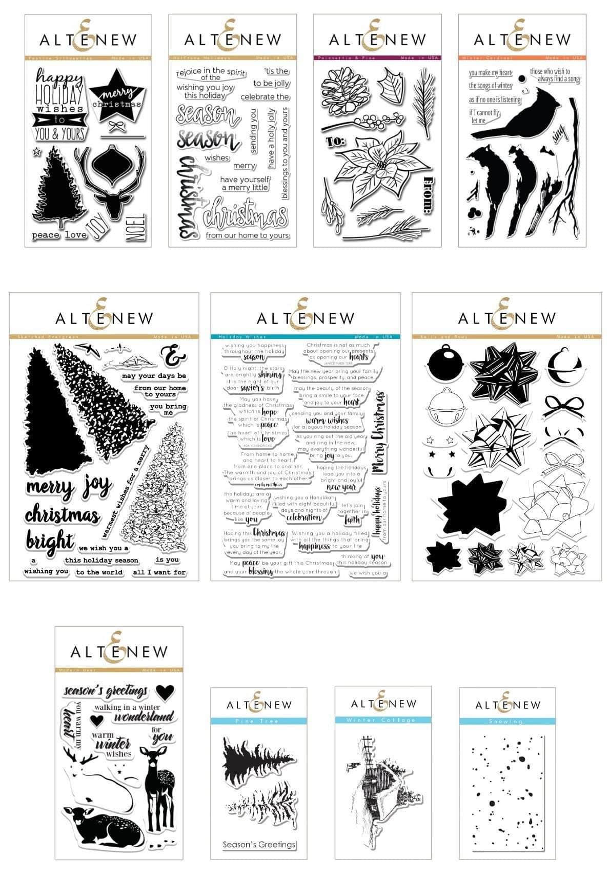 altenew-ultimate-holiday-stamp-bundle-weihnachten-9-sets image 1