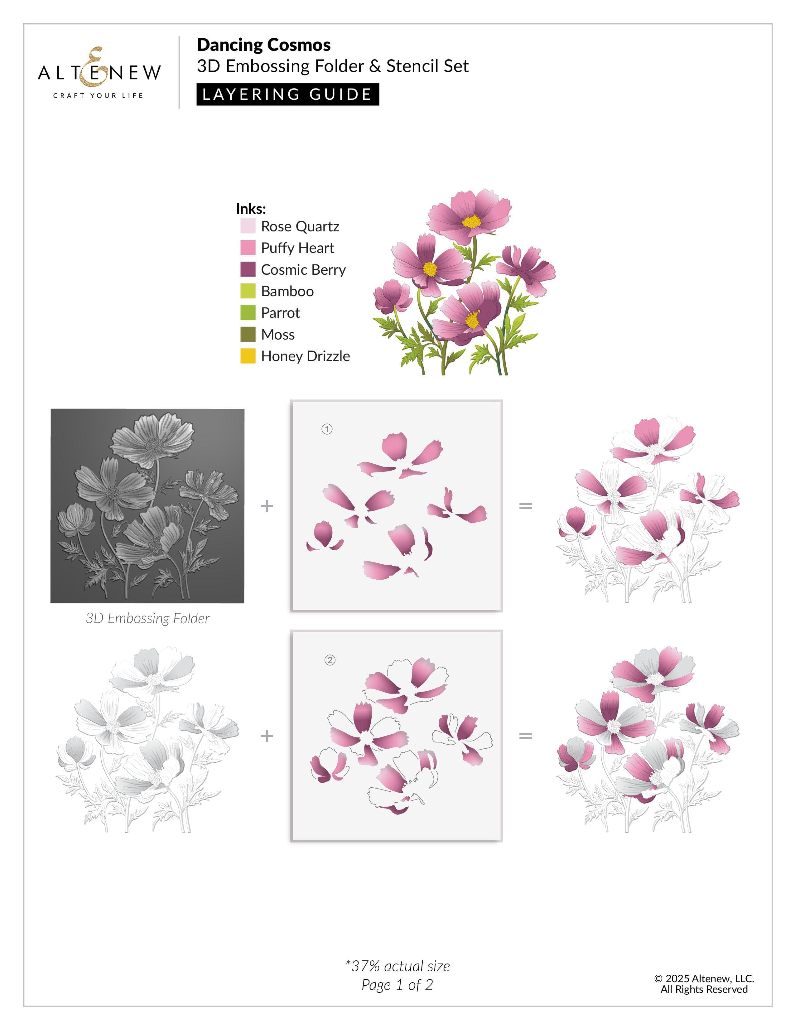 altenew-dancing-cosmos-bundle-pr-gefolder-6x6-schablone image 3