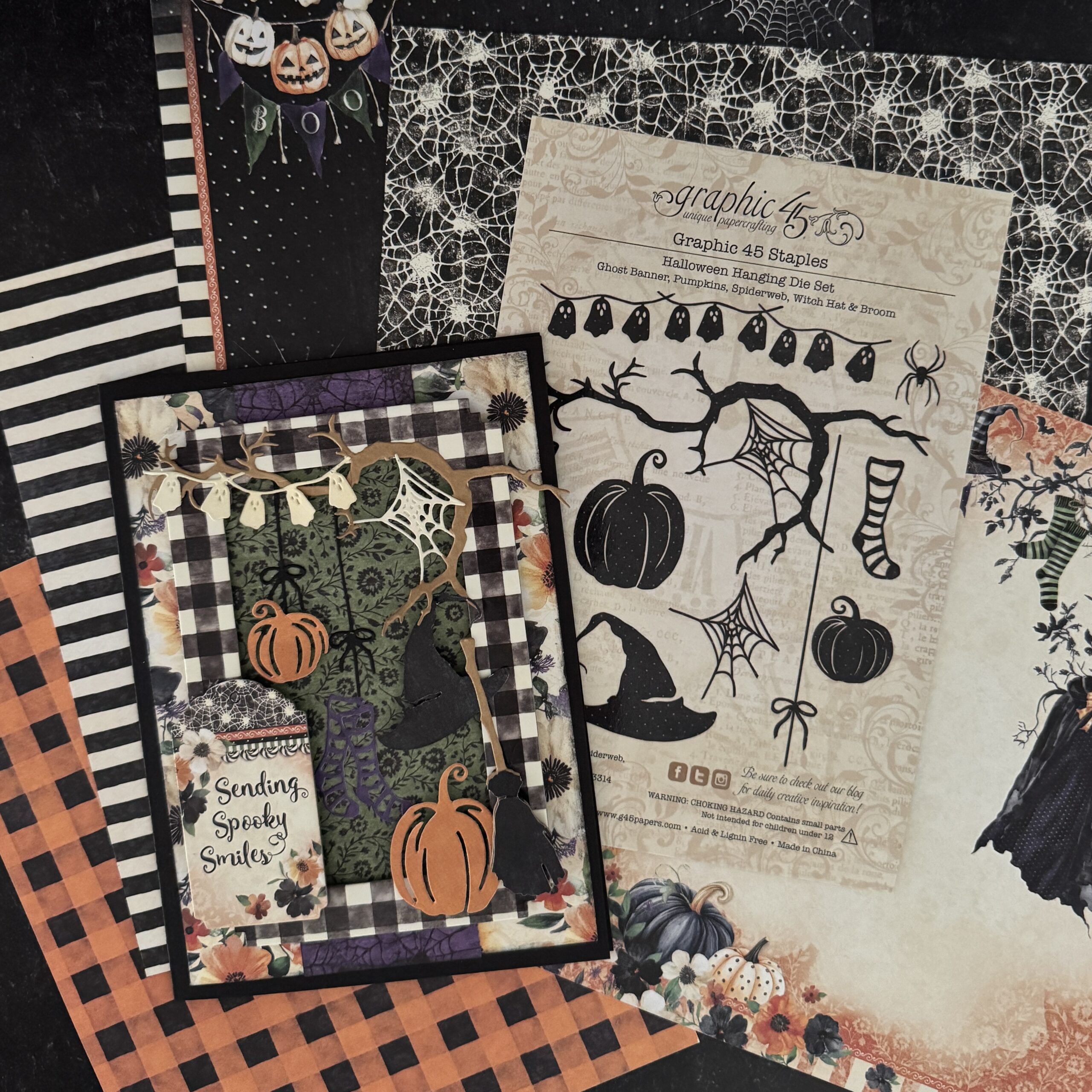 graphic-45-bootiful-greetings-halloween-hanging-die-set image 2