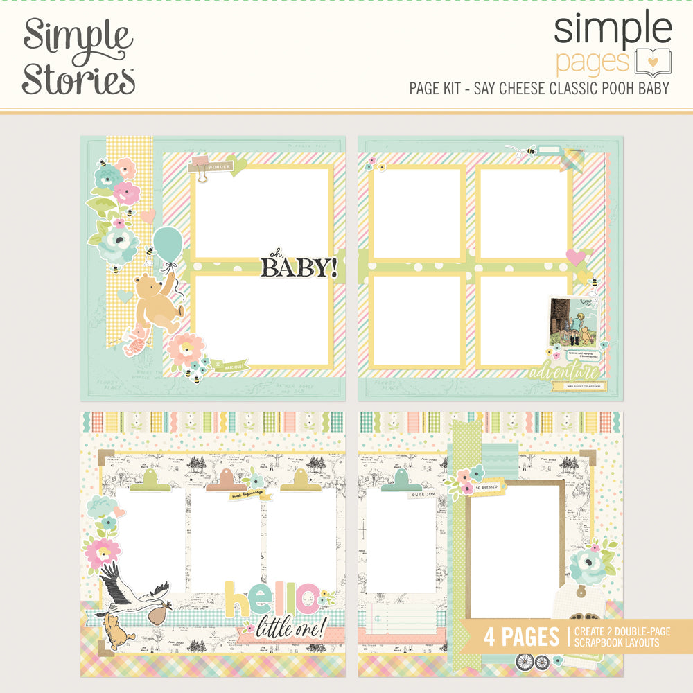 simple-stories-simple-pages-say-cheese-classic-pooh-baby-scrapbooking-set-12x12 image 1