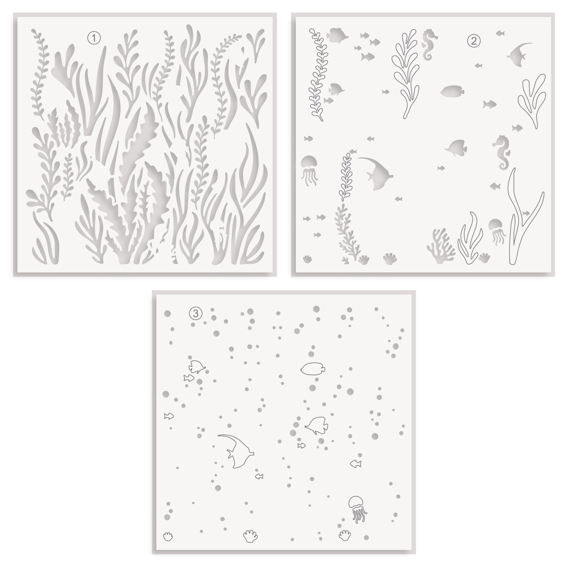 altenew-stencils-undersea-jamboree-stencil-set-3-in-1-6x6-natur image 7