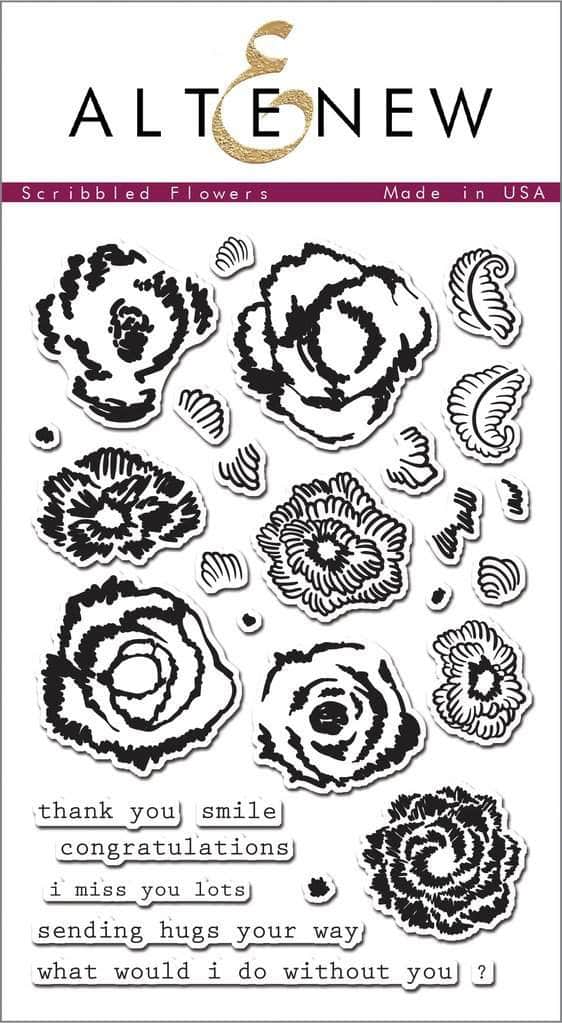 altenew-scribbled-flowers-stempelset-clear-stamps-4x6 image 1