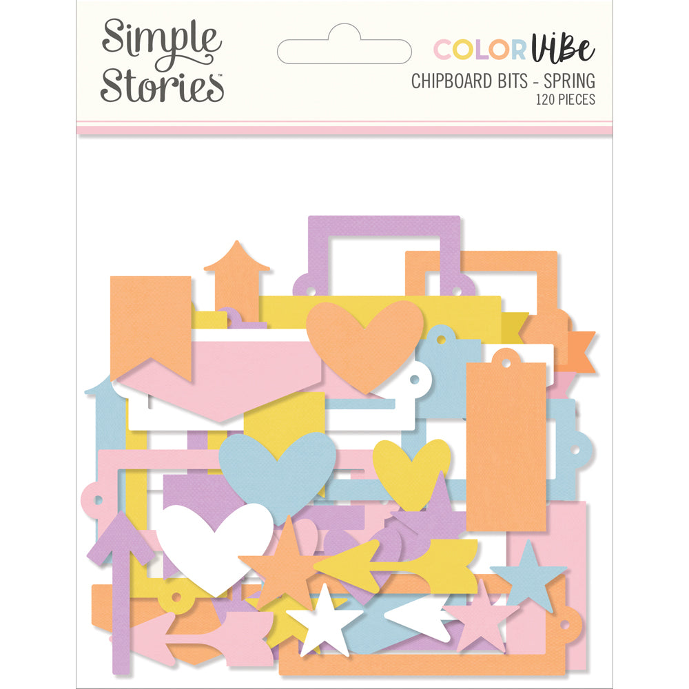 simple-stories-color-vibe-spring-chipboard-bits-120-teile image 1