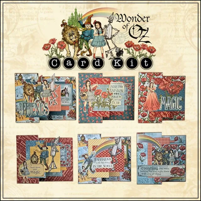 graphic-45-wonder-of-oz-card-kit-karten-bastelset-kraft-triple-z-fold image 1