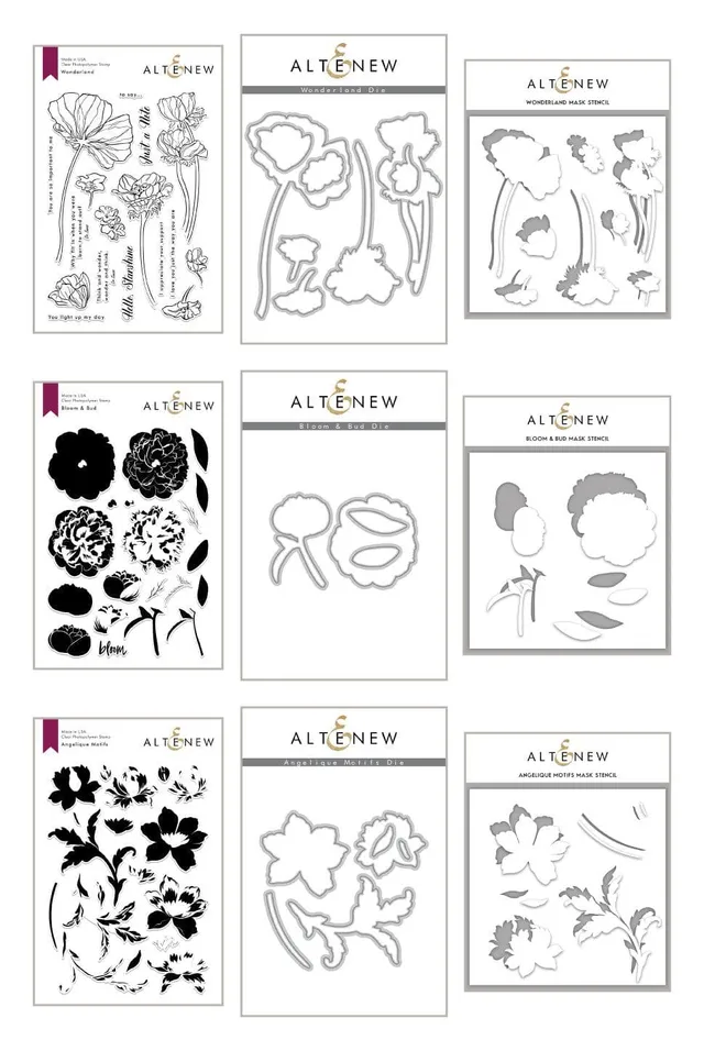 altenew-stencils-mask-stencil-bundle-9-teilig-blumen image 1