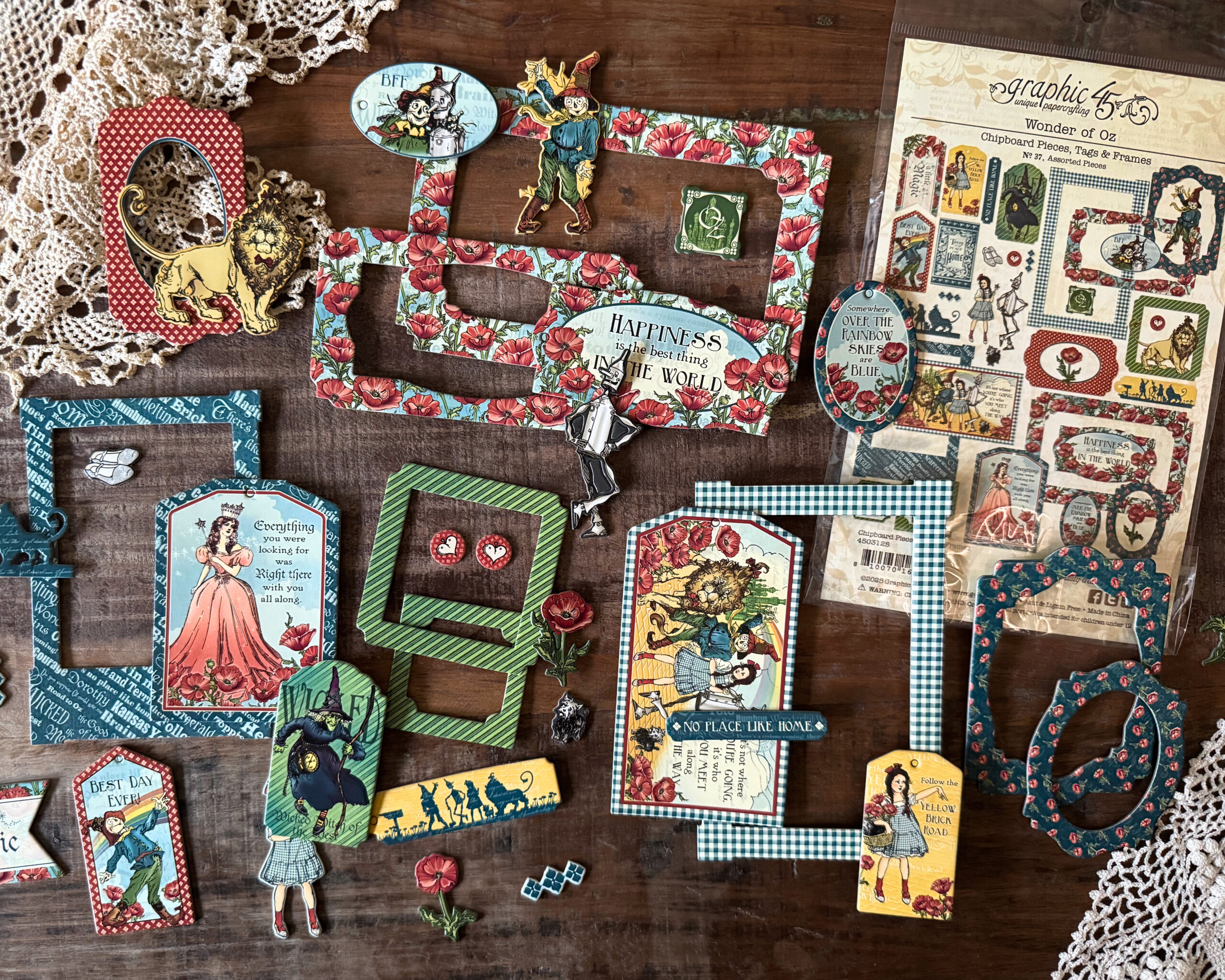 graphic-45-wonder-of-oz-chipboard-tags-frames image 3