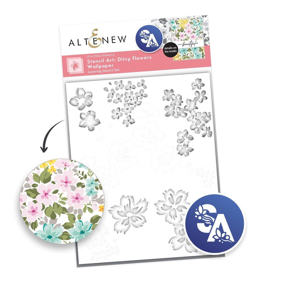 altenew-ditsy-flowers-schablonen-set-7in1-hintergrund image 1