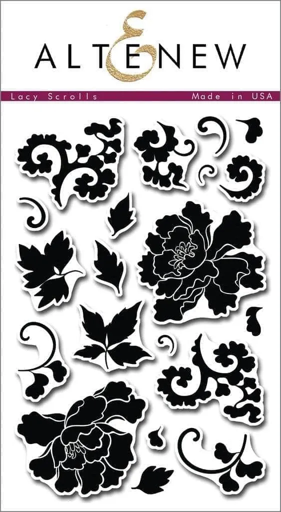 altenew-lacy-scrolls-stempelset-4x6-floral-pfingstrose image 1