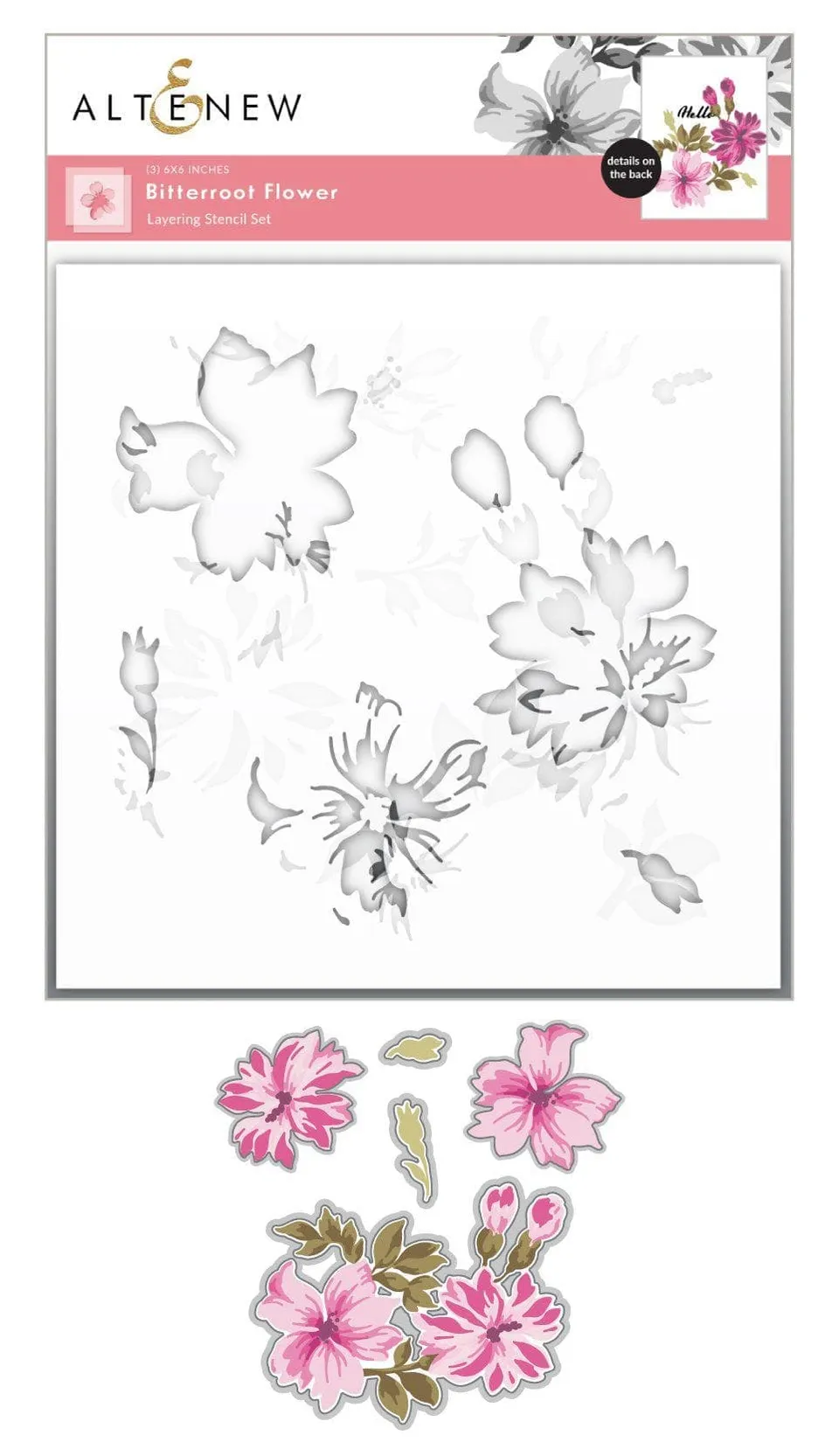altenew-bitterroot-flower-schablone-stanzen-bundle-blumen image 1