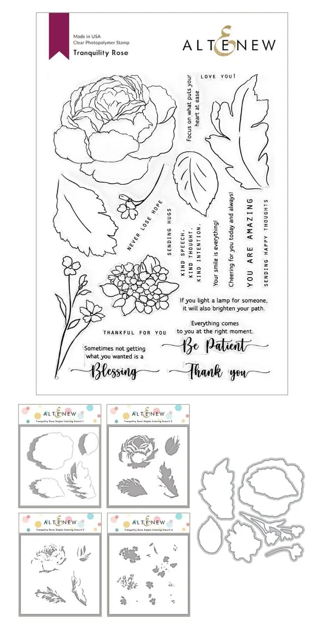 altenew-tranquility-rose-schablonenset-rose-4-teilig image 1