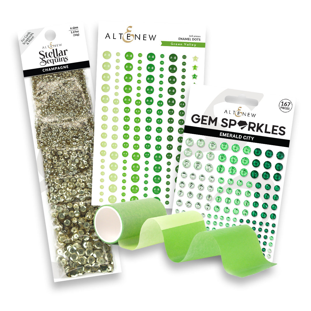 altenew-mix-match-embellishments-deko-set-gr-n-4-teilig image 1