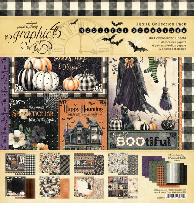graphic-45-bootiful-greetings-papier-12x12-24-bogen-halloween image 1