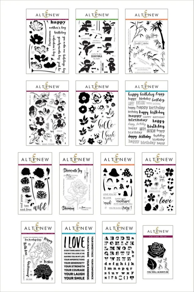 altenew-unique-and-lovely-stamp-bundle-stempelset-14-tlg image 1