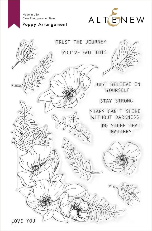 altenew-poppy-arrangement-stempelset-mohn-6x8-floral image 1