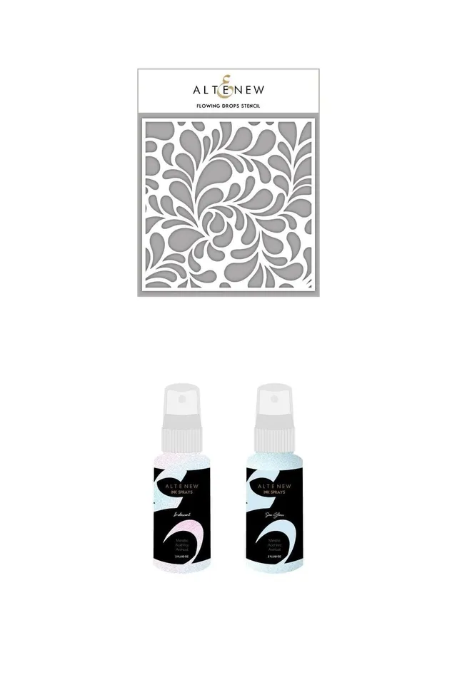 altenew-flowing-drops-stencil-ink-spray-bundle-3tlg image 1