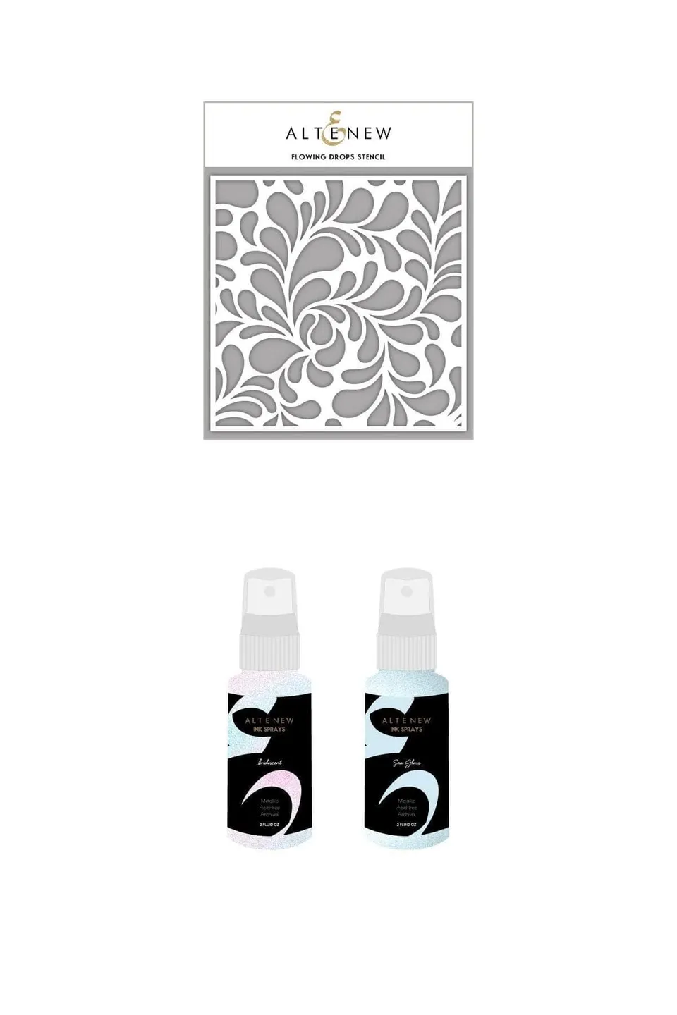 altenew-flowing-drops-stencil-ink-spray-bundle-3tlg image 1