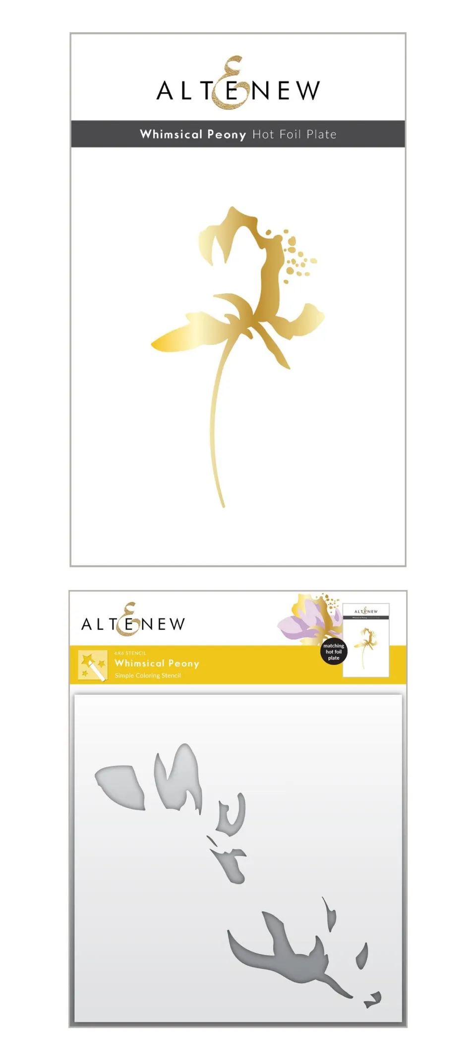 altenew-whimsical-peony-heissfolienplatte-stencil-bundle-pfingstrose image 1