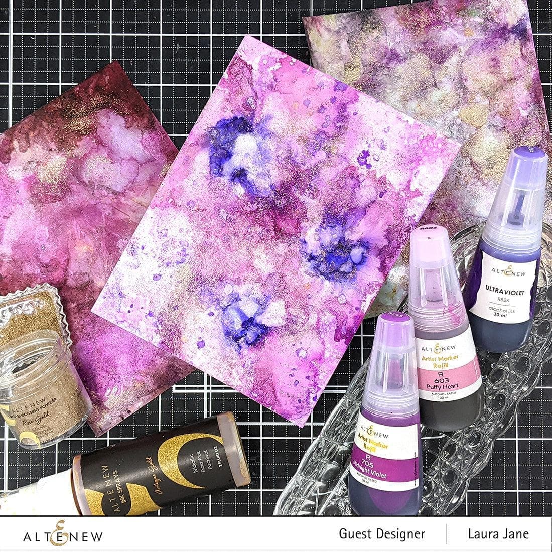 altenew-shades-of-purple-alcohol-ink-set-lila-4x30ml image 6