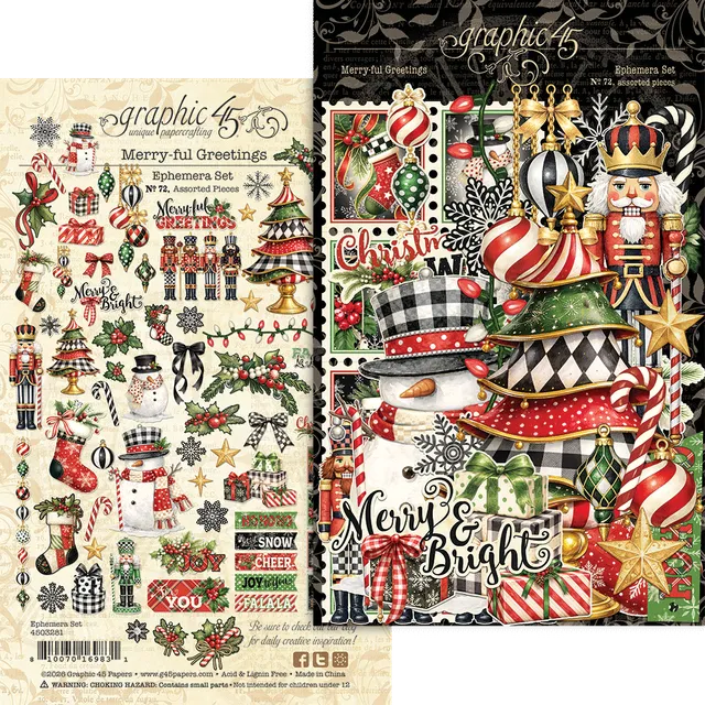 graphic-45-merry-ful-greetings-ephemera-set-69-teile image 1