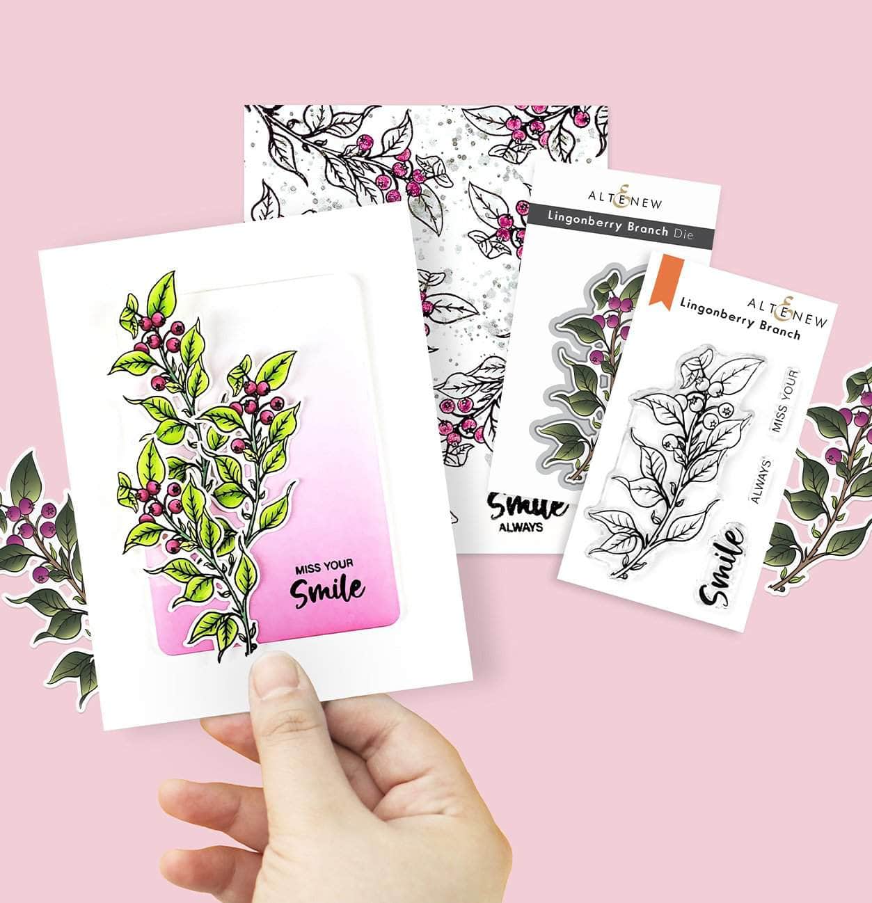 altenew-lingonberry-branch-ministempel-2x3-beeren image 3