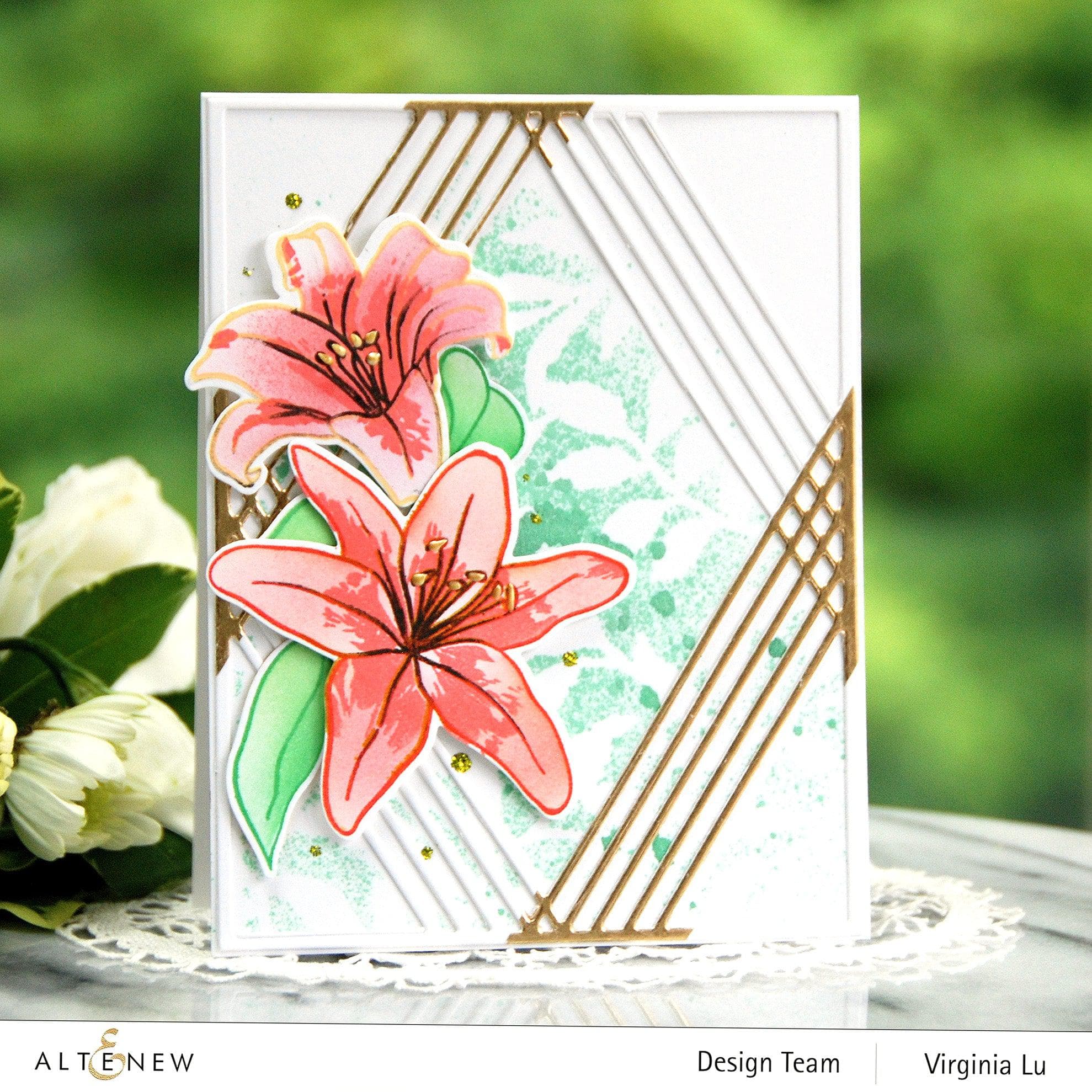 altenew-stencils-inky-lily-simple-coloring-schablone-floral image 3