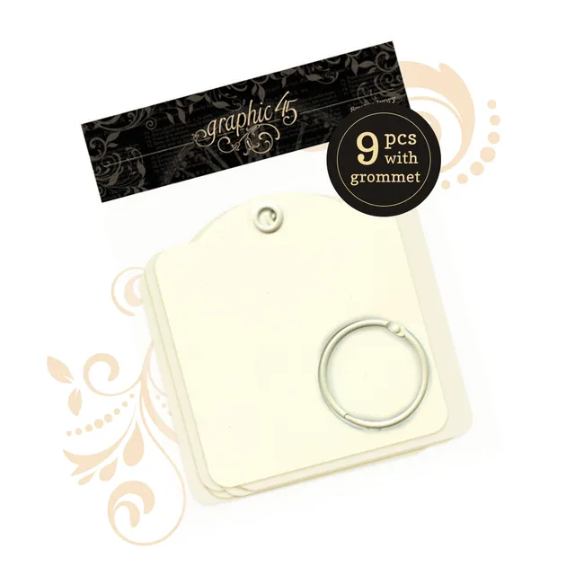 graphic-45-square-tags-album-ivory-9-tags-5x4-5 image 1