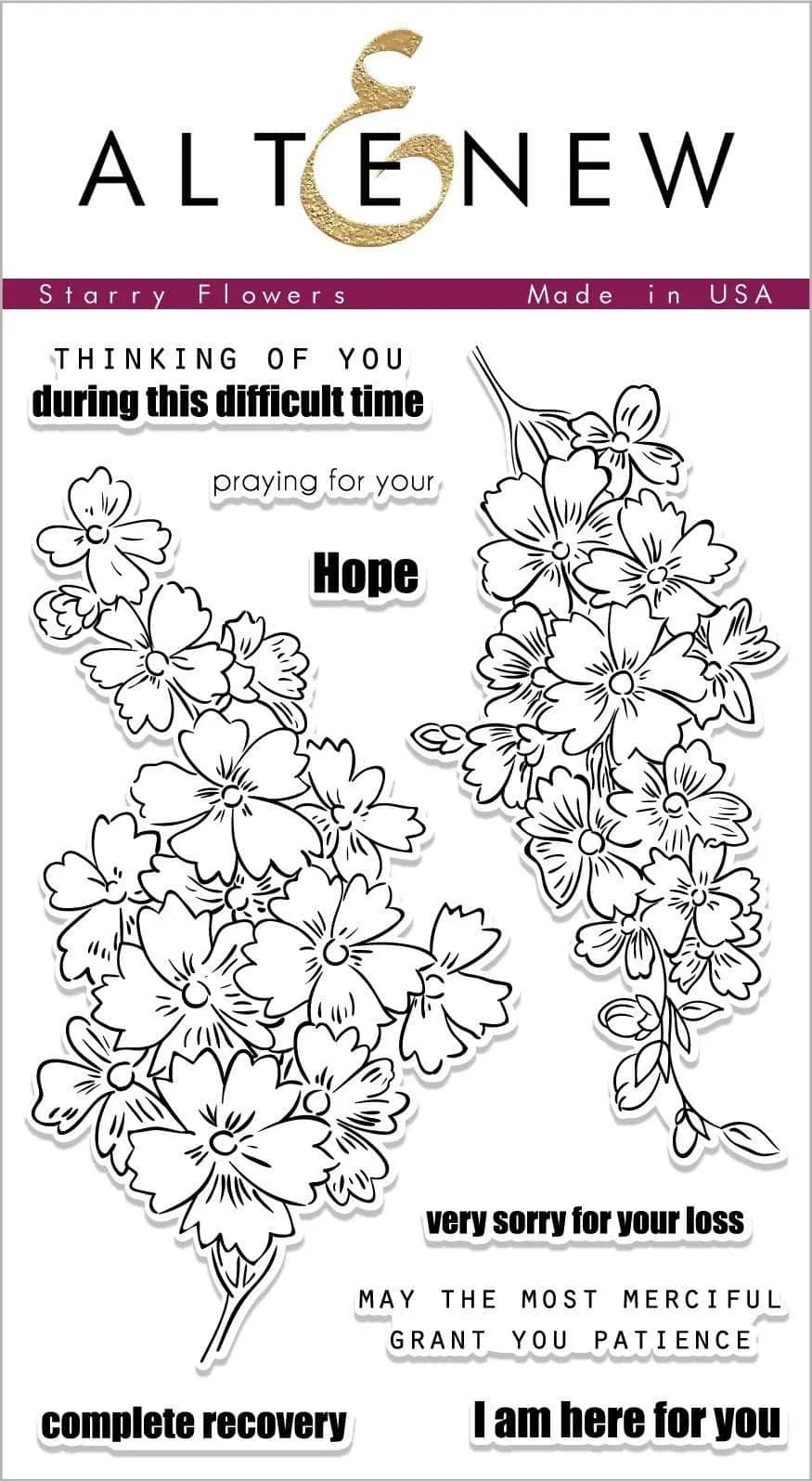 altenew-starry-flowers-stempelset-4x6-outline-beileid image 1